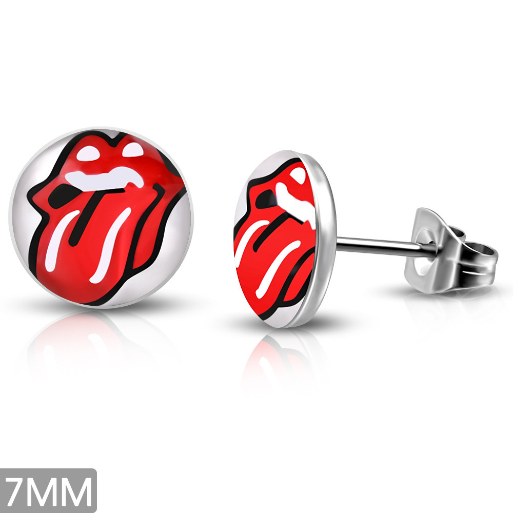Сережки із сталі з логотипом "The Rolling Stones"