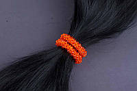 Резинка браслет для волосся з кришталевих намистин, помаранчова