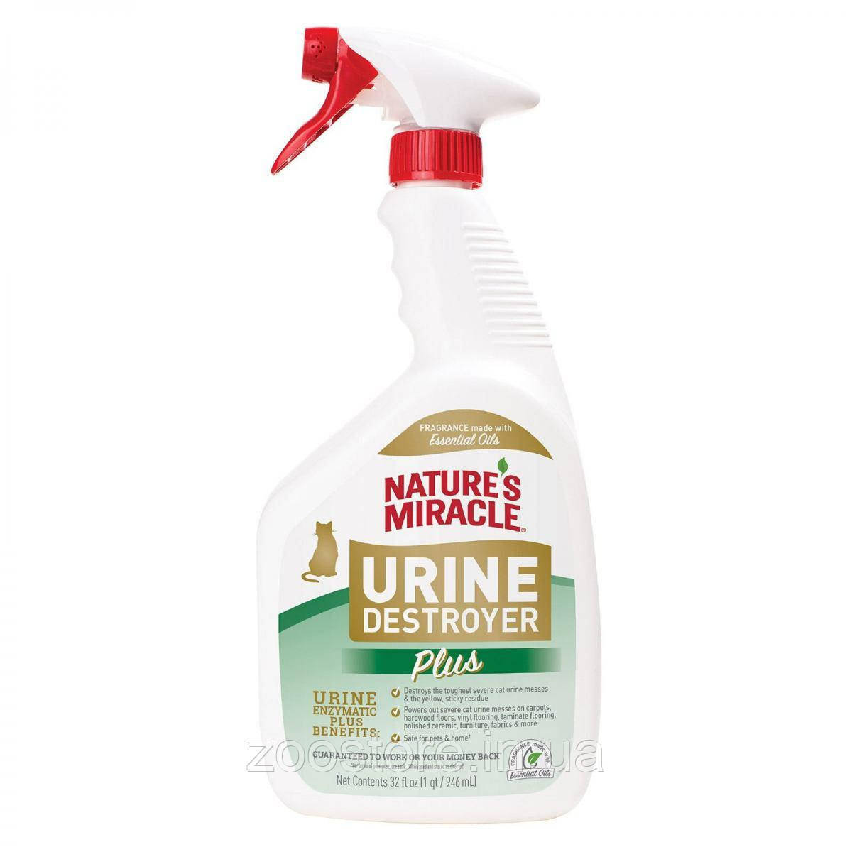 Знищувач плям та запахів сечі котів Nature's Miracle Urine Destroyer, 8in1, 946 мл
