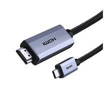Кабель Baseus High Definition Series Graphene Type-C to HDMI 4K Adapter Cable 3m  WKGQ010201 Black, фото 4