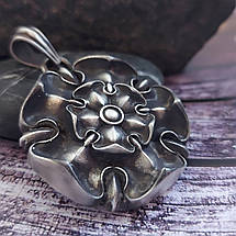 Кулон золотая роза Игра Престолов дом Тиреллы бронза+посеребрение, фото 3