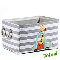 Кошик для зберігання іграшок і білизни тканинний прямокутний 28х24х40 см. Жираф / Корзинка з тканини для речей