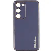 Кожаный чехол Xshield для Samsung Galaxy S23+, Серый / Lavender Gray