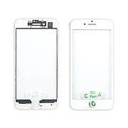 Скло тачскрина APPLE iPhone 8 біле, з рамкою і OCA плівкою