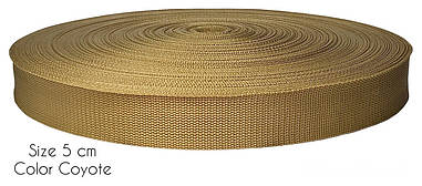 Ремінна стрічка Стропа Койот 50мм, рулон 50м