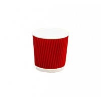 Стакан бумажный одноразовый 110 мл (уп-25 шт), Ripple гофрированый стаканчик для горячих напитков, кофе, чая