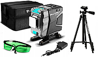 ШТАТИВ у подарунок ! 3D DEKO DKLL12tdP02 12 ліній Зелений ПРОМІНЬ до 50м лазерний рівень нівелір