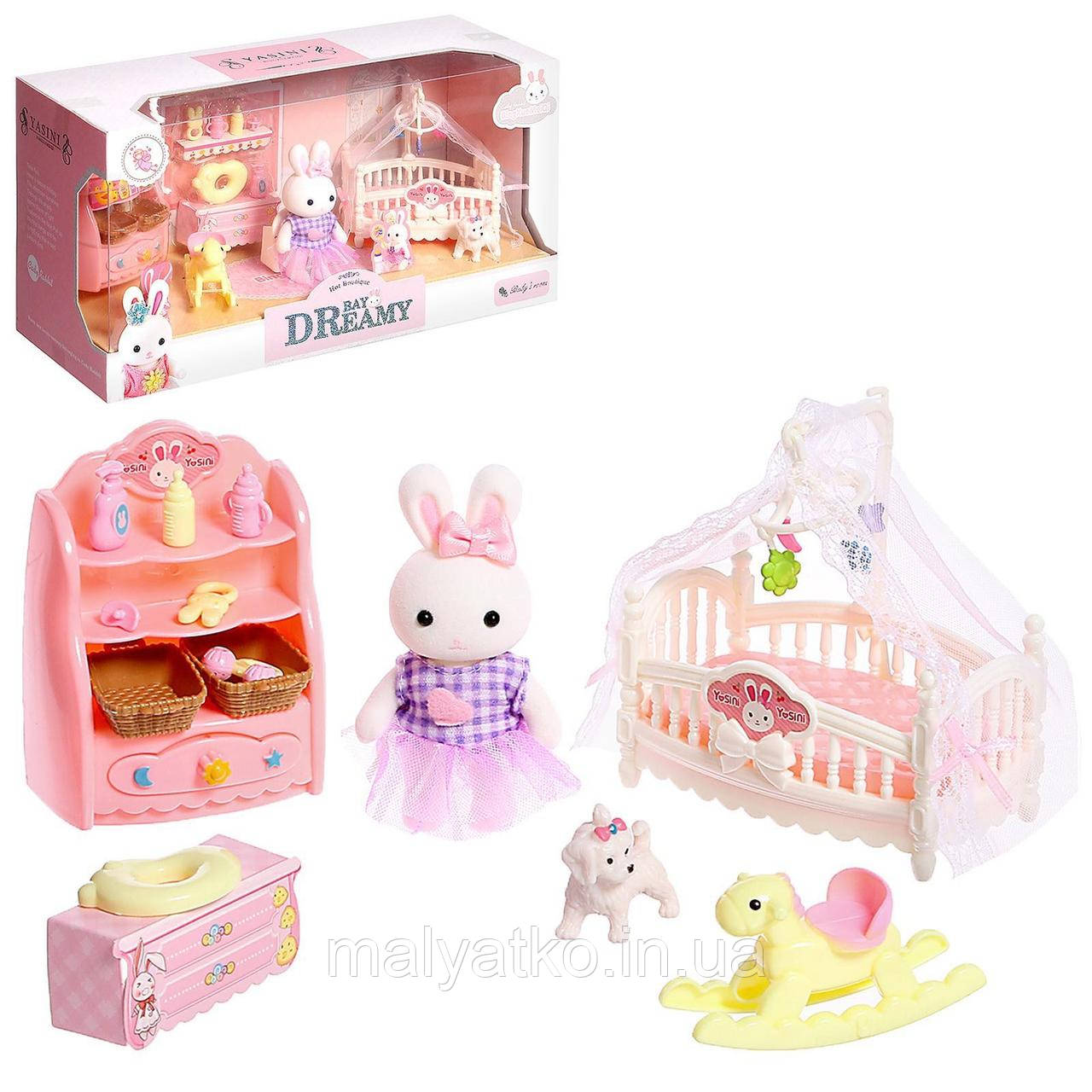Набір меблів із фігуркою зайчика "Дитяча кімната" аналог Sylvanian Families арт. 6618