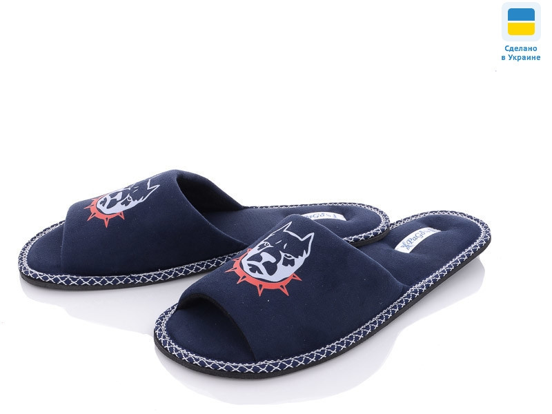 Хатні капці чоловічі відкриті сині PaGo пітбуль 41 розмір, фото 1