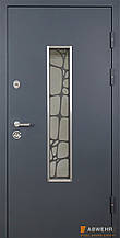 Двері вуличні, модель 408 Solid Glass RAL 7021Т зі склопакетом