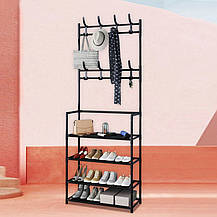 Вішалка для одягу в передпокій з полицями для взуття New simple floor clothes rack, фото 2