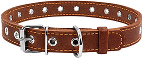 Нашийник шкіряний для середніх порід собак Collar безрозмірний 20 мм 50 см Коричневий 01516