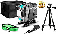 ШТАТИВ у подарунок ! 3D DEKO DKLL12tdP02 12 ліній Зелений ПРОМІНЬ до 50м лазерний рівень нівелір