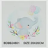 Алмазна мозаїка для дитячої творчості "Слоник" (20-20 см) арт. BDBB 24801, фото 3