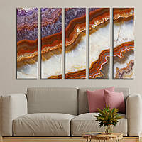Модульная картина из 5 частей на холсте KIL Art Мрамор с красивым узором 155x95 см (13-51) z110-2024