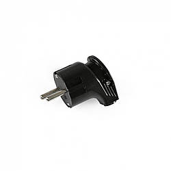 Вилка мережева з/з кутова, чорна, 16А TITANUM STANDARD