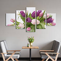 Картина на холсте KIL Art Тюльпаны в прозрачной вазе 187x94 см (1002-52) z110-2024