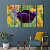 Картина на холсте KIL Art Необычный фиолетовый тюльпан 132x80 см (1003-51) z110-2024