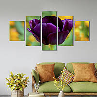 Картина на холсте KIL Art Одинокий фиолетовый тюльпан 162x80 см (1003-52) z110-2024