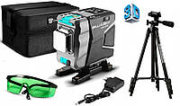 ШТАТИВ у подарунок ! 3D DEKO DKLL12tdP02 12 ліній Зелений ПРОМІНЬ до 50м лазерний рівень нівелір