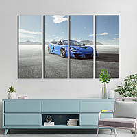 Картина на холсте KIL Art Изящное голубое авто McLaren 720S Spider 209x133 см (1267-41) z110-2024