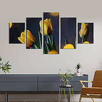 Картина на холсте KIL Art Тюльпаны и сияющие огни 187x94 см (923-52) z110-2024