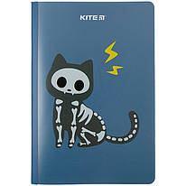 Блокнот А5+ 40 аркушів клітинка Kite Cat sceleton K23-460-1, 65042