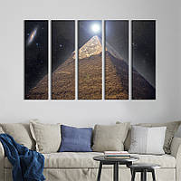 Модульная картина из 5 частей на холсте KIL Art Древняя пирамида Хеопса 132x80 см (507-51) z110-2024