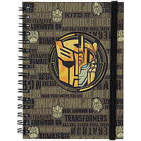 Блокнот А6 80 аркушів клітинка на спіралі Kite Transformers TF23-229, 65040