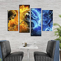 Картина на холсте KIL Art Mortal Kombat: Sub Zero / Scorpion 129x90 см (1507-42) D7P5-2023