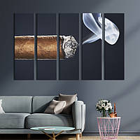 Модульная картина из 5 частей на холсте KIL Art Дым сигары 155x95 см (301-51) z110-2024