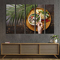 Модульная картина из 5 частей на холсте KIL Art Красивая азиатская еда 155x95 см (305-51) z110-2024