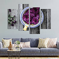 Картина на холсте KIL Art Цветы фиолетовой хризантемы на столе 129x90 см (781-42) z110-2024
