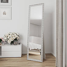 Підлогове дзеркало біле з патиною срібла 170х50 Black Mirror для фотостудії