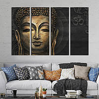 Модульная картина из 4 частей на холсте KIL Art Индийский Будда 209x133 см (80-41) z110-2024