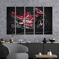 Картина на холсте KIL Art Красный Ducati ucati Desmosedici GP19 132x80 см (1314-51) z110-2024