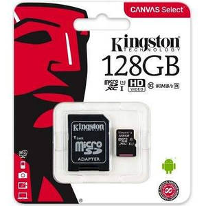 Карта пам'яті 128 GB Kingston Class 10 Micro-SDXC memory card 128 GB Kingston (без адаптера)