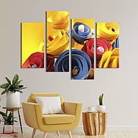 Картина на холсте KIL Art Разноцветные спиральные розы 129x90 см (832-42) z110-2024
