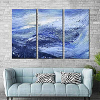 Модульная картина триптих на холсте KIL Art Абстракция морская пучина 156x100 см (10-31) z111-2024