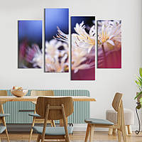 Модульная картина из четырех частей KIL Art Роскошные лиловые тюльпаны 149x106 см (224-42) z110-2024
