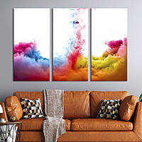 Модульная картина триптих на холсте KIL Art Разноцветный дым 156x100 см (12-31) z111-2024