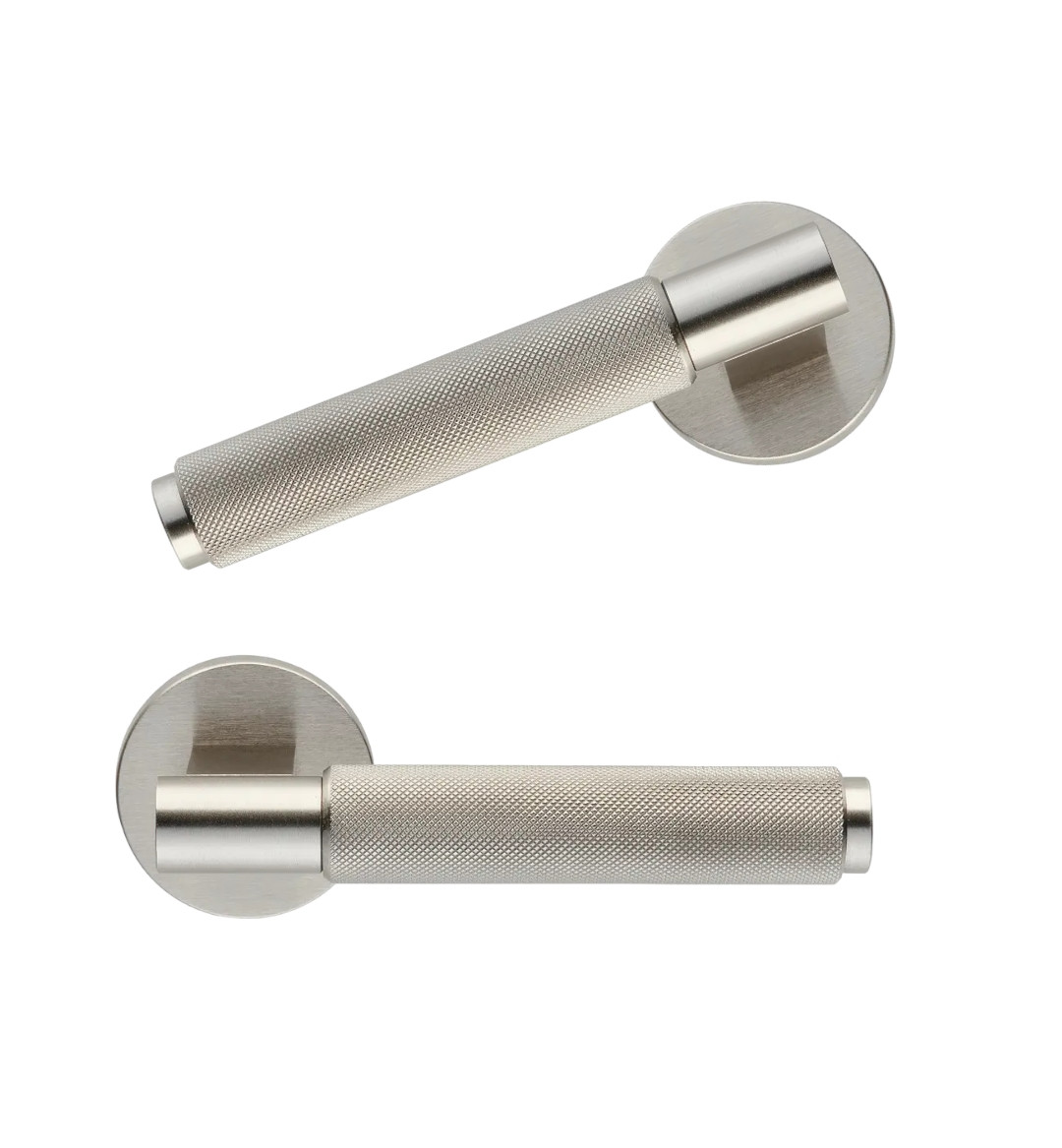 Дверні ручки Ilavio 2411 нікель матовий для вхідних/міжкімнатних дверей, фото 1