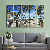 Модульная картина из 5 частей на холсте KIL Art Красивый морской пляж города Ки-Уэст 155x95 см (418-51)