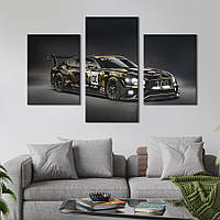 Картина з трьох панелей KIL Art Швидкий суперкар Bentley Continental 141x90 см (1260-32) D7P5-2023