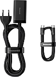 Мережевий зарядний пристрій Baseus GaN3 Pro 2C+2U 65 W with Type-C to Type-C 1m black (CCGP040101), фото 2