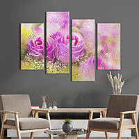 Картина на холсте KIL Art Сказочные розовые розы 129x90 см (866-42) z110-2024