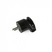 Вилка мережева з/з кутова, чорна, 16А TITANUM STANDARD