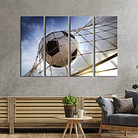 Модульная картина из 4 частей на холсте KIL Art Кожаный футбольный мяч 149x93 см (479-41) z110-2024