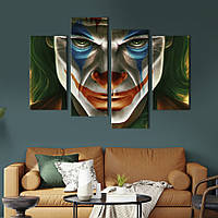 Модульная картина из 4 частей на холсте KIL Art Безумный Артур Флек, Джокер 129x90 см (720-42) z110-2024
