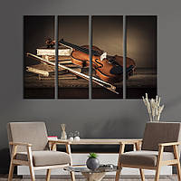 Модульная картина из 4 частей на холсте KIL Art Винтажная скрипка 149x93 см (508-41) z110-2024